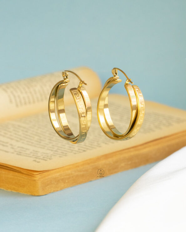double evrsace gold earings