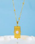 gold frame sun shine necklace