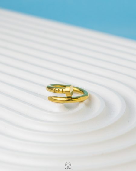 wide basic nail gold ring