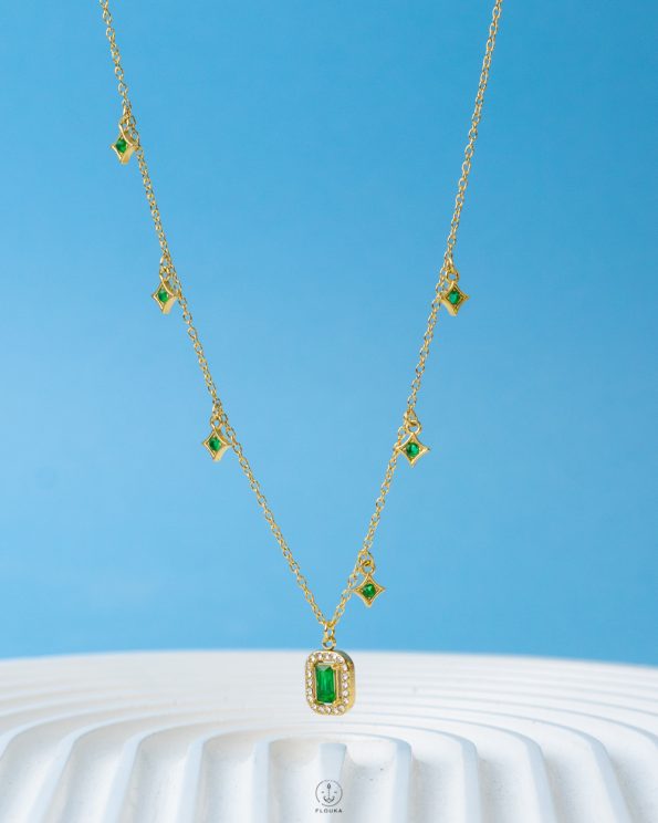Simple Crystal green necklace