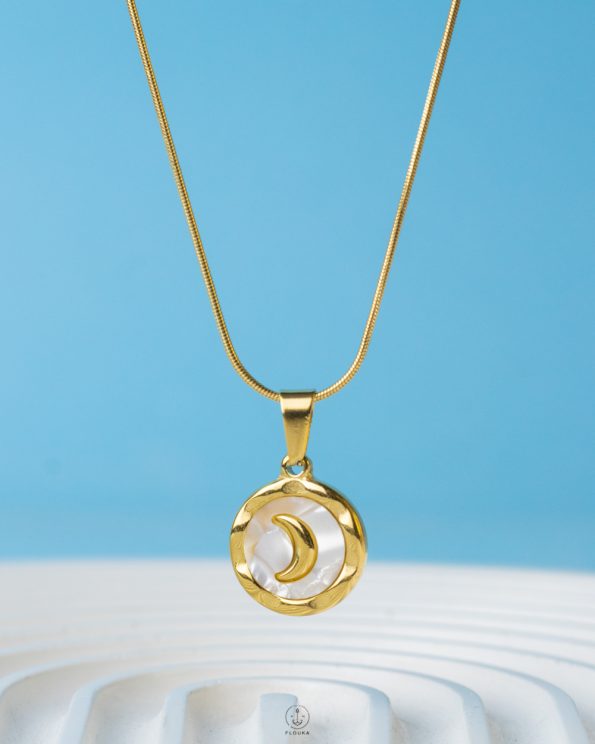 crescent gold necklace