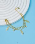 Double layer gold leaf bracelet