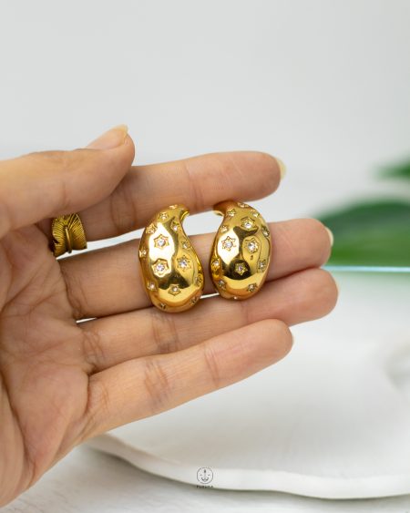 curvy tear drop straus earrings
