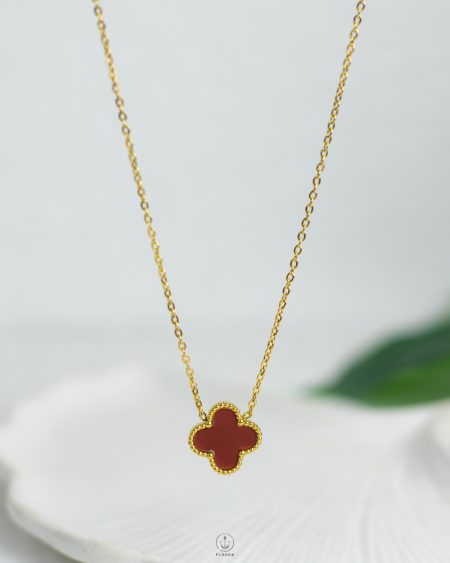 Burgundy vancleef necklace