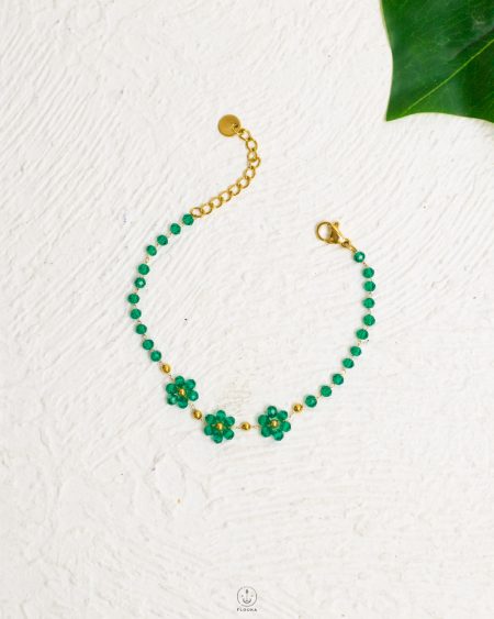 green hand made bracelet