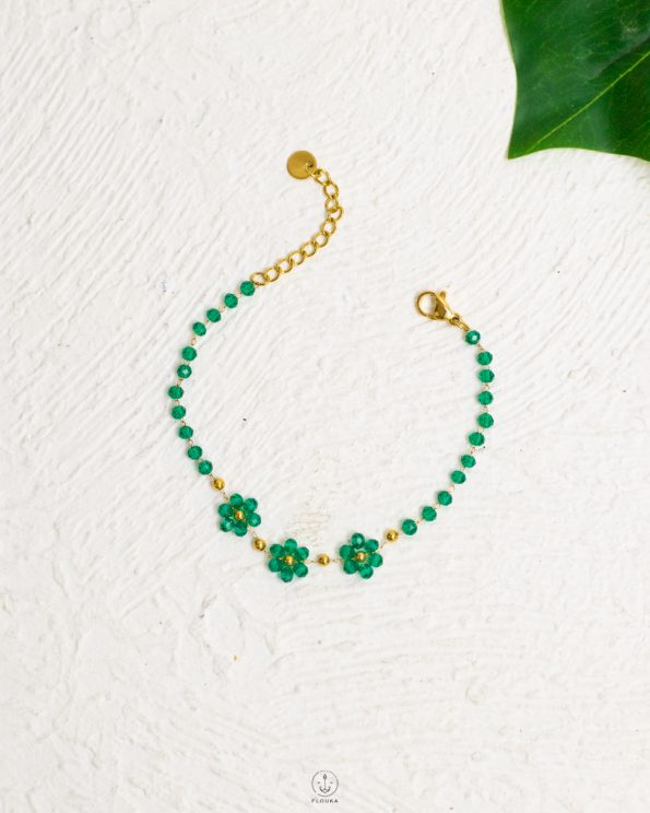 green hand made bracelet