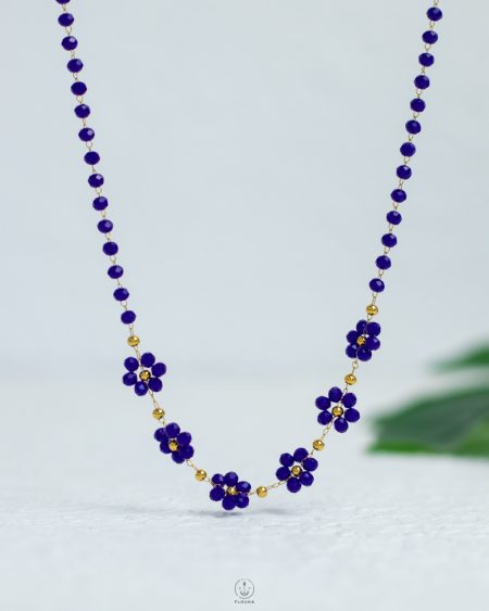 dark blue hand made necklace