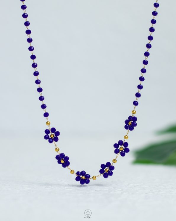 dark blue hand made necklace