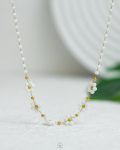 white hand made necklace