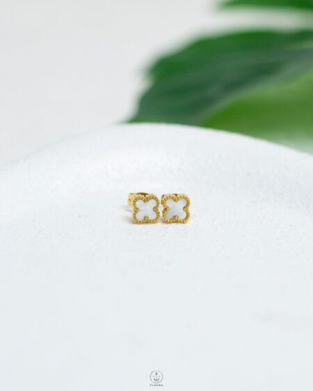 white vancleef kids earring