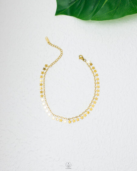 simple gold stars anklet