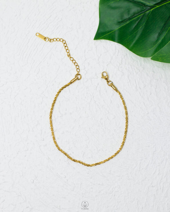 simple gold electric anklet