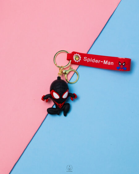 black SPIDER MAN rapper keychain