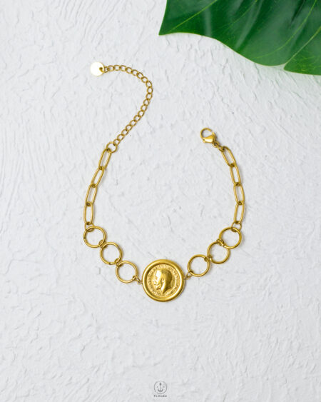 gold coin circles bracelet
