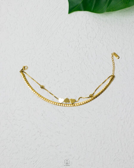 basic double layer heart bracelet