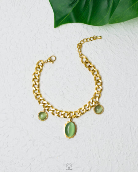 basic cat eye gold bracelet