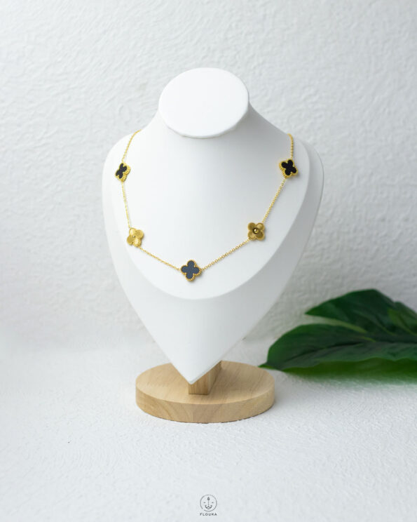 black &gold vancleef necklace