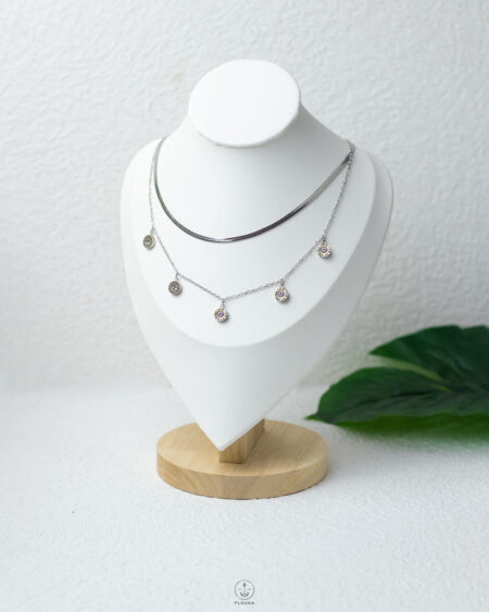 double layer bulgari silver necklace