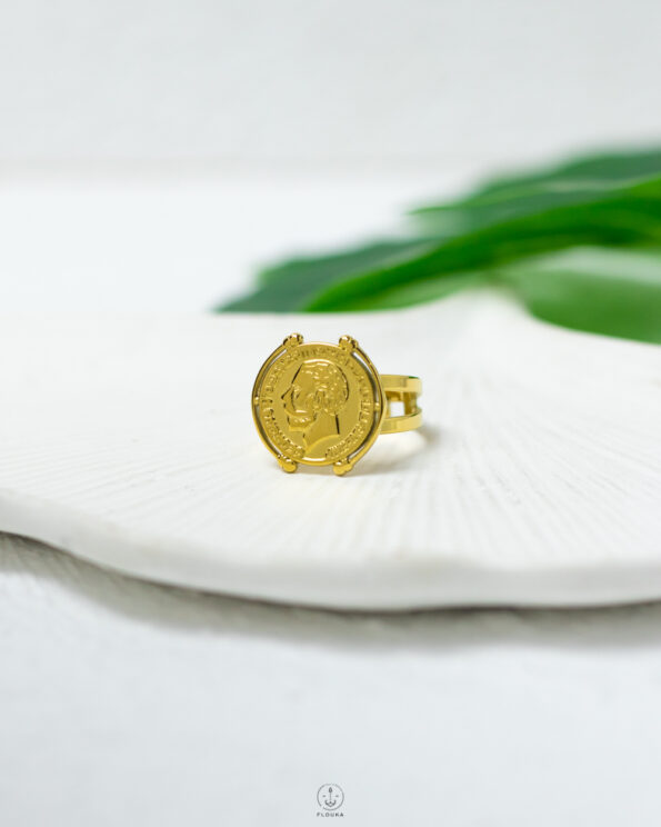simple coin free size ring