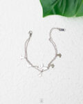 double layer butterfly silver bracelet