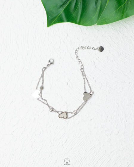 double layer straus heart bracelet
