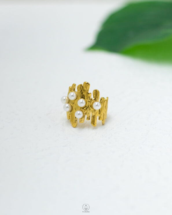 fake pearl free size ring