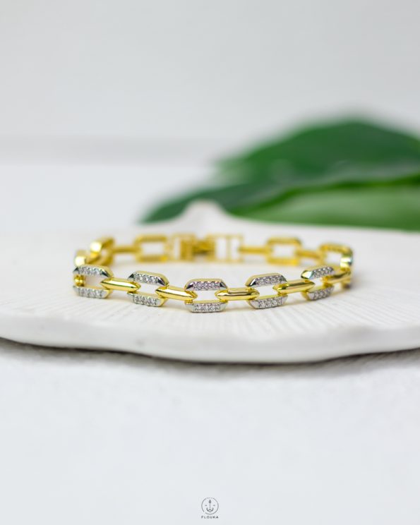 mix silver & gold chains bracelet
