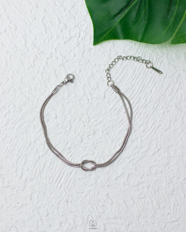 silver tie bracelet