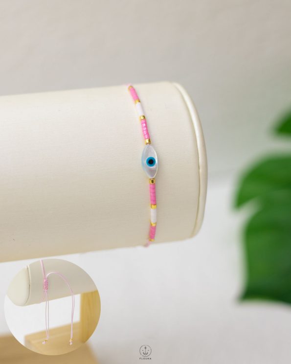pink eye miyuki bracelet
