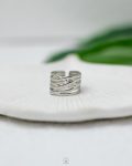 layers silver free size ring