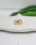 square white rasin gold ring