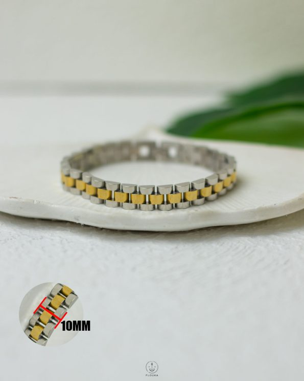 10mm rolex mix silver & gold bracelet