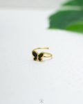 black butterfly free size gold ring