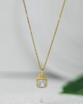 golden crystal lock neckless
