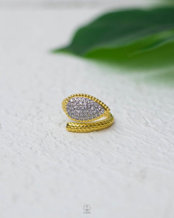 free size mix gold & silver straus snake ring