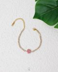 pink straus white tennis bracelet