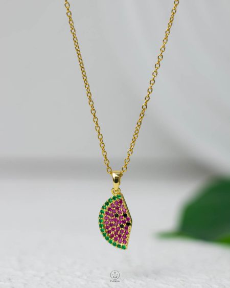 mini straus half Watermelon necklace